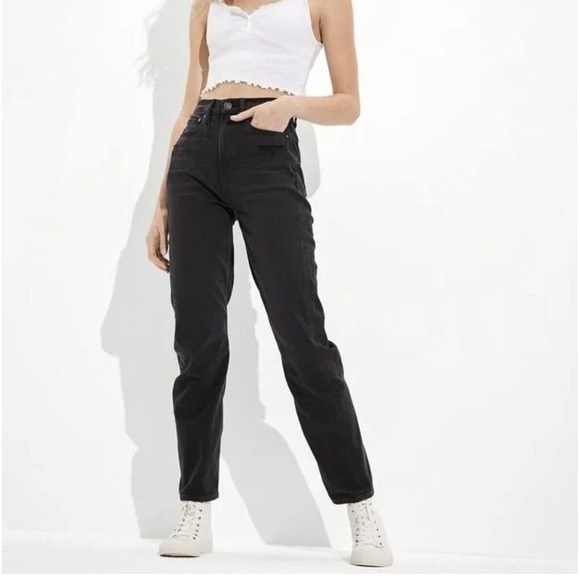 American Eagle By Payless Denim - American Eagle Jeans Women's 0 Black Highest‎ Rise 90s Boyfriend Distressed